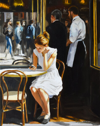 Waiting for her order IV van Serghei Ghetiu, Schilderij te koop op Singulart