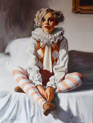 The childhood of Harley Quinn van Serghei Ghetiu, Schilderij te koop op Singulart