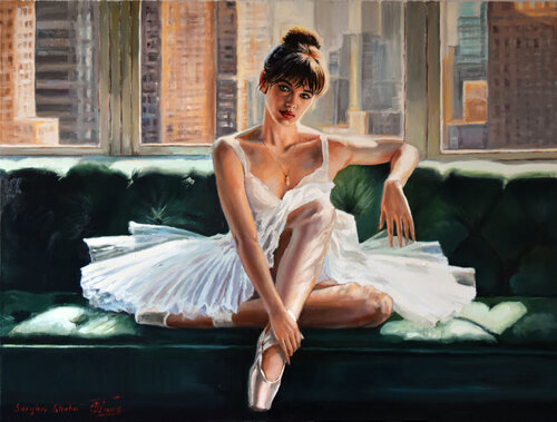 The sunny day at the ballet school II van Serghei Ghetiu, Schilderij te koop op Singulart