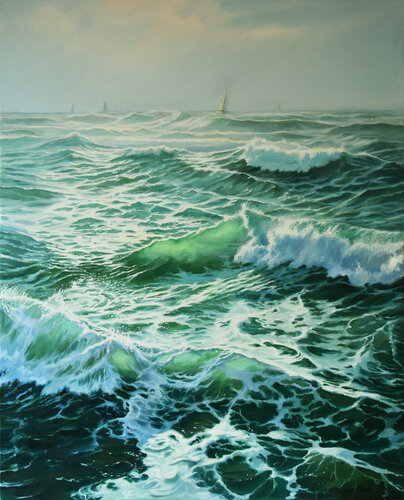 A seascape with waves III di Serghei Ghetiu, Pittura in vendita su Singulart