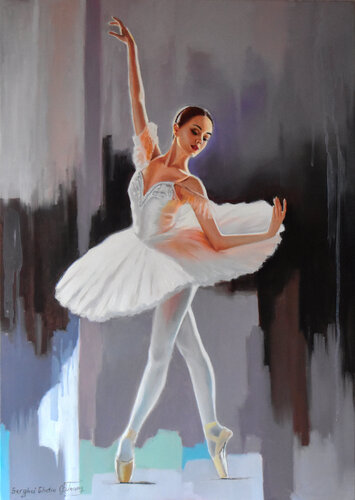 The dancing ballerina di Serghei Ghetiu, Pittura in vendita su Singulart