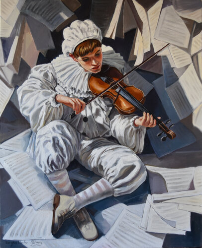 Pierrot's violin von Serghei Ghetiu, Malerei kaufen auf Singulart