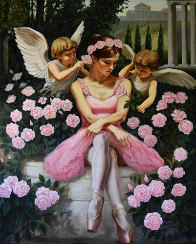 In the garden par Serghei Ghetiu, Peinture en vente sur Singulart