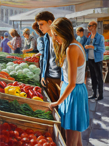 Om the market di Serghei Ghetiu, Pittura in vendita su Singulart