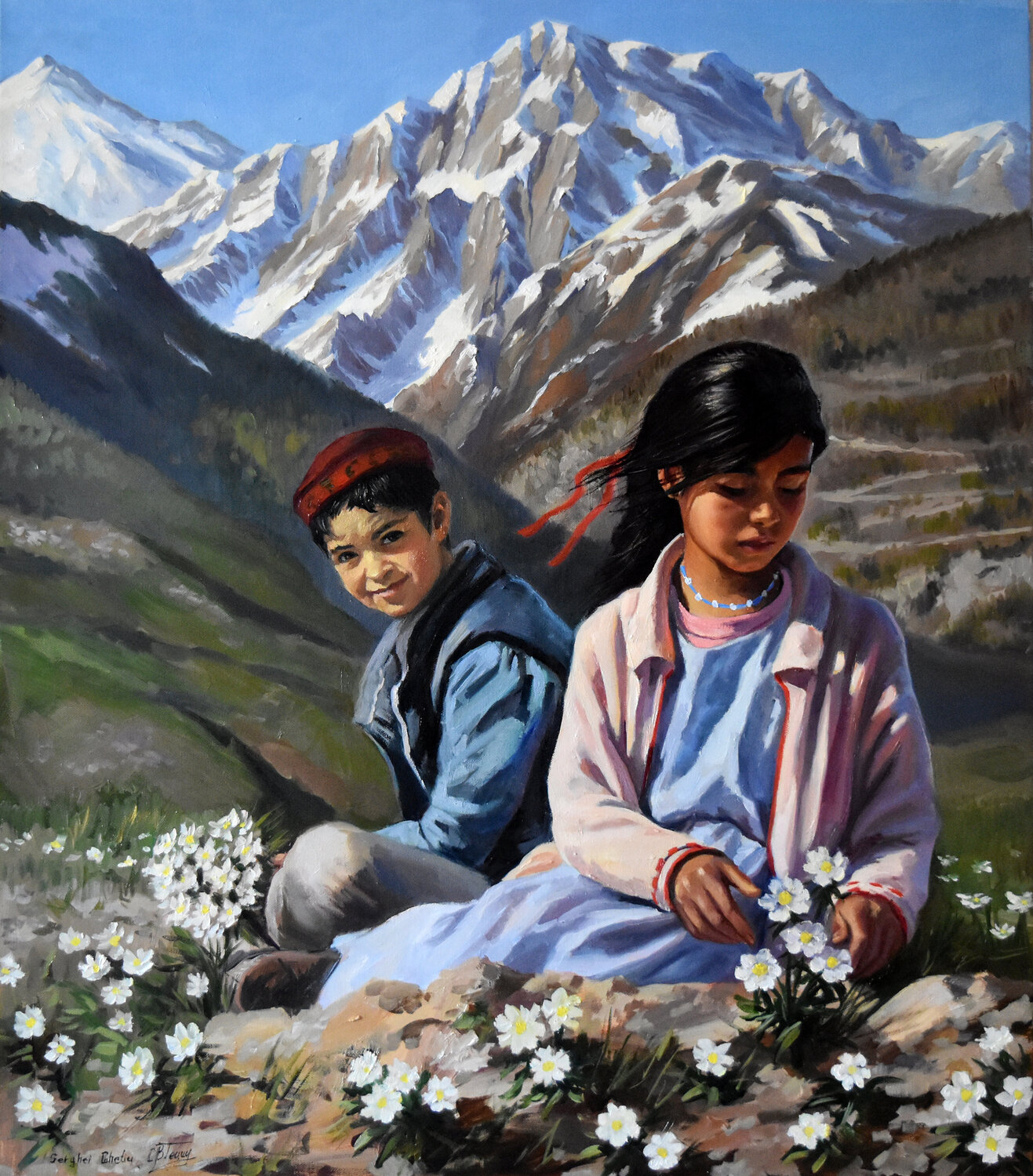 The flowers of Pamir Serghei Ghetiu Originalgemälde zu verkaufen