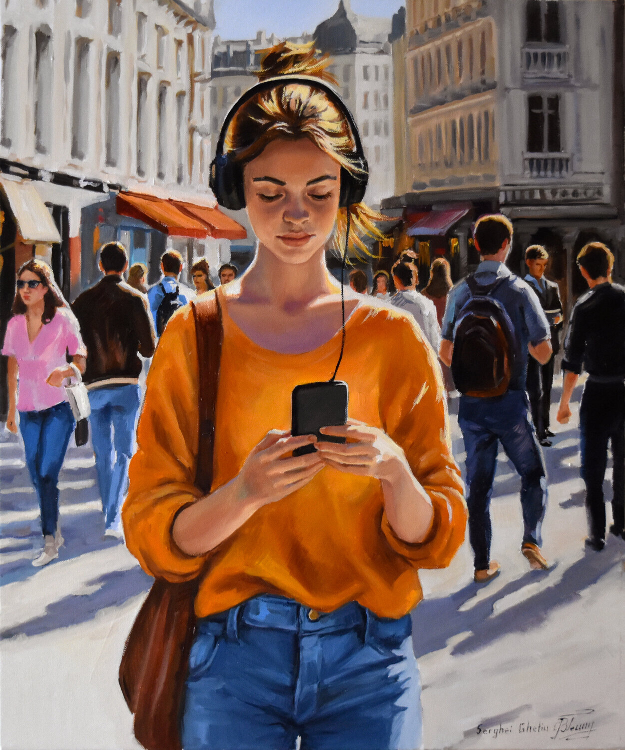 A French student in the city Serghei Ghetiu Originalgemälde zu verkaufen
