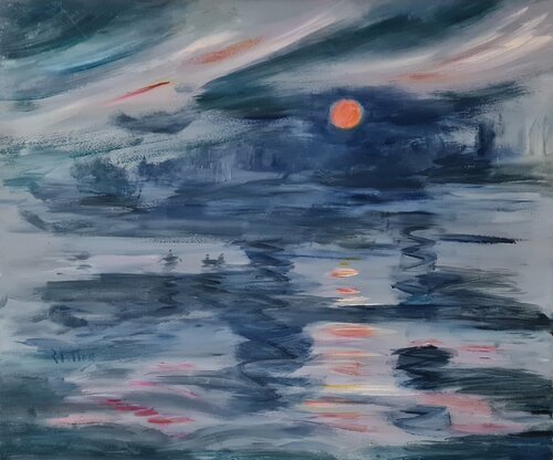 ATARDECER EN LA COSTA (homenaje a Claude Monet) Rosario De Mattos