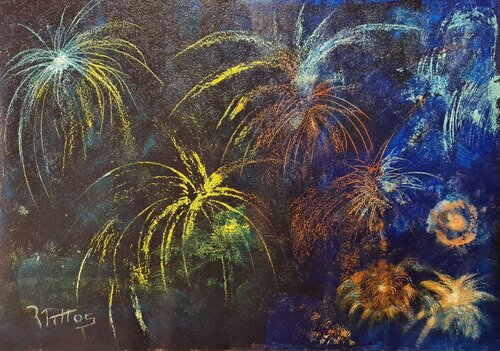 CELEBRACIÓN 2 Fuegos artificiales von Rosario De Mattos, Werk auf Papier kaufen auf Singulart