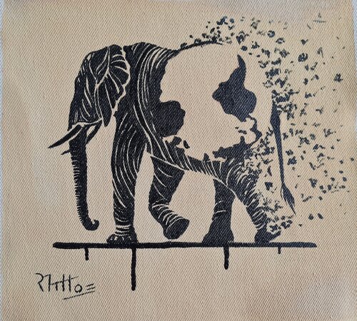 SU DESTINO : NUESTRO DESTINO 24 6  Elefante van Rosario De Mattos, Schilderij te koop op Singulart