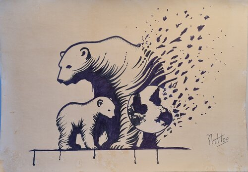 SU DESTINO: NUESTRO DESTINO 25 5 (Extinción del Oso polar) by Rosario De Mattos, Painting for Sale on Singulart