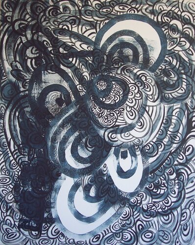 Abstracto serie 09-3 "El microcosmos es el reflejo del macrocosmos". de Rosario De Mattos, Pintura a la venta en Singulart