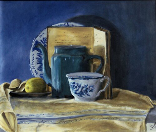 BODEGÓN AZUL di Rosario De Mattos, Pittura in vendita su Singulart
