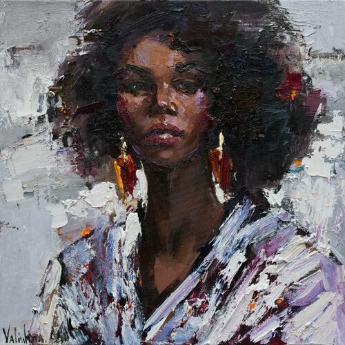 African woman portrait di Anastasiya Valiulina, Pittura in vendita su Singulart