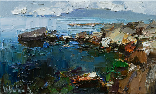 Sea shore .  Seascape painting Anastasiya Valiulina