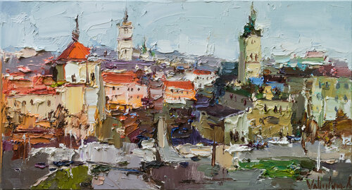 Lviv - Original cityscape painting Anastasiya Valiulina