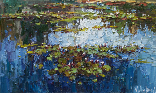 Pond flowers di Anastasiya Valiulina, Pittura in vendita su Singulart