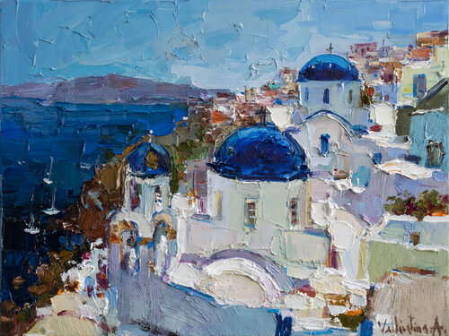 Santorini, Greece seascape par Anastasiya Valiulina, Peinture en vente sur Singulart