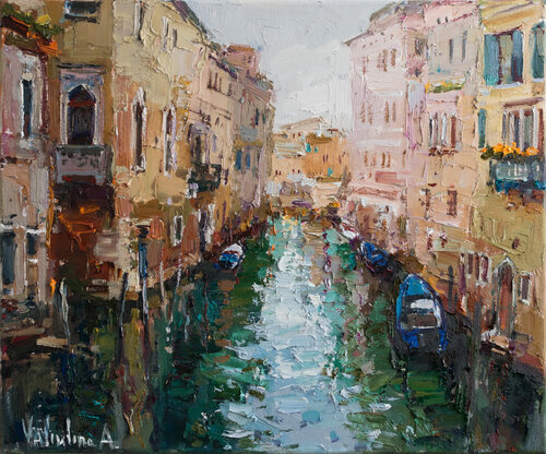Italy - Original Oil Painting impasto art par Anastasiya Valiulina, Peinture en vente sur Singulart