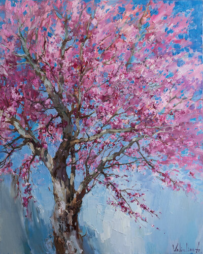 Flowering tree Original oil painting von Anastasiya Valiulina, Malerei kaufen auf Singulart
