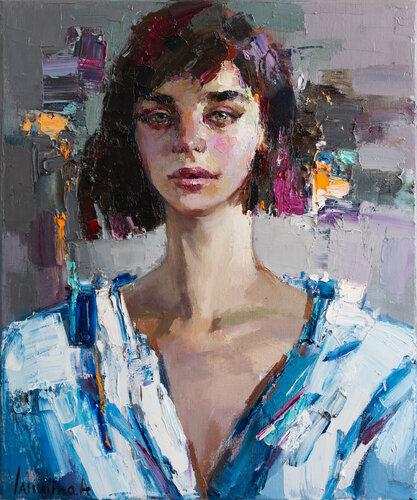 Girl in white di Anastasiya Valiulina, Pittura in vendita su Singulart