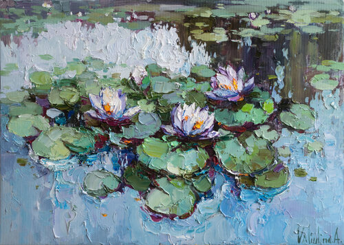 White Water Lilies von Anastasiya Valiulina, Malerei kaufen auf Singulart