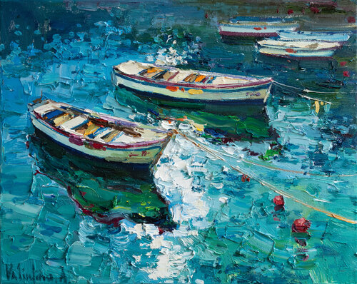 Boats di Anastasiya Valiulina, Pittura in vendita su Singulart