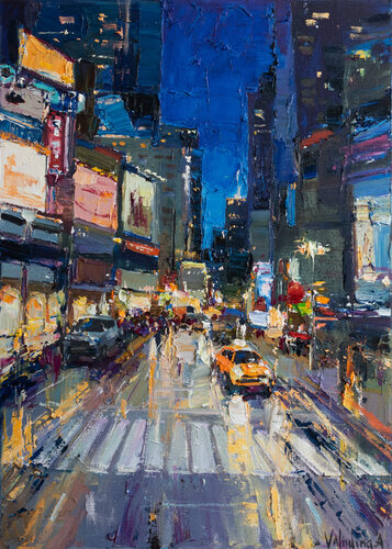Night City Street di Anastasiya Valiulina, Pittura in vendita su Singulart