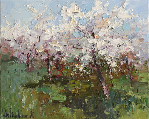 Flowering trees - Original oil painting Anastasiya Valiulina