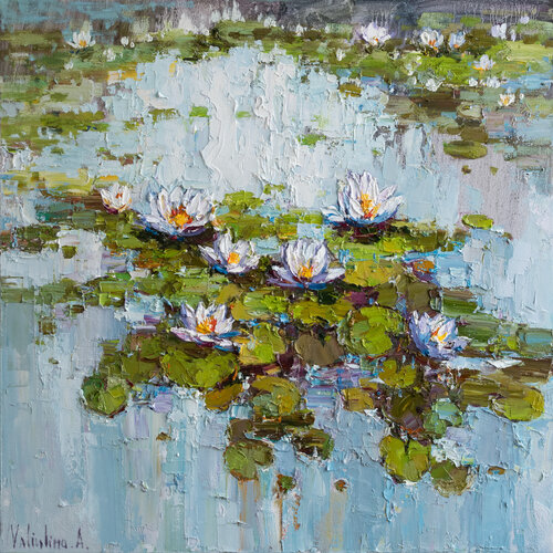Water Lilies pond par Anastasiya Valiulina, Peinture en vente sur Singulart