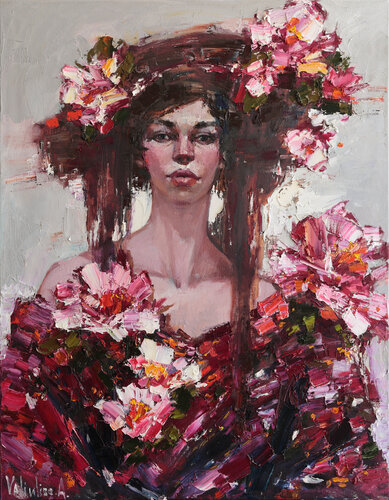 Girl and flowers von Anastasiya Valiulina, Malerei kaufen auf Singulart