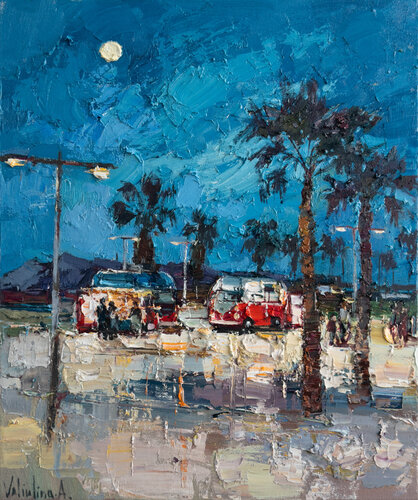 Summer night, Israel par Anastasiya Valiulina, Peinture en vente sur Singulart