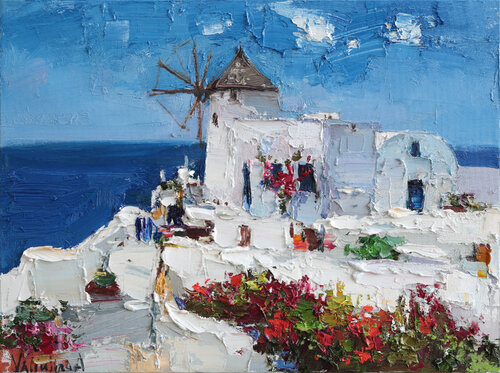 Santorini, Greece par Anastasiya Valiulina, Peinture en vente sur Singulart