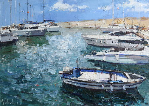 Boats in the bay Jaffa Anastasiya Valiulina