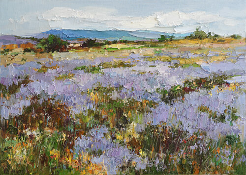 lavender field par Anastasiya Valiulina, Peinture en vente sur Singulart