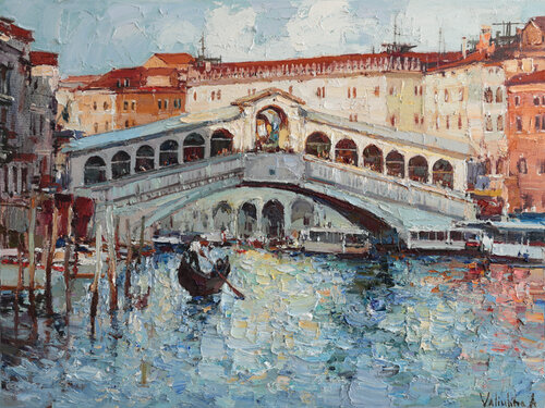 Rialto Bridge in Venice par Anastasiya Valiulina, Peinture en vente sur Singulart