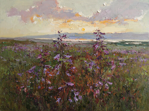 Sunset Over Wildflowers par Anastasiya Valiulina, Peinture en vente sur Singulart