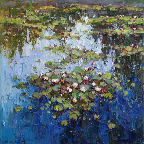 Serene Pond of Water Lilies par Anastasiya Valiulina, Peinture en vente sur Singulart