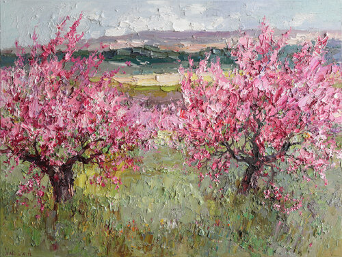 Blooming Peach Trees von Anastasiya Valiulina, Malerei kaufen auf Singulart
