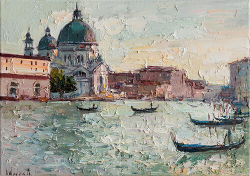 Gondolas in Venice par Anastasiya Valiulina, Peinture en vente sur Singulart