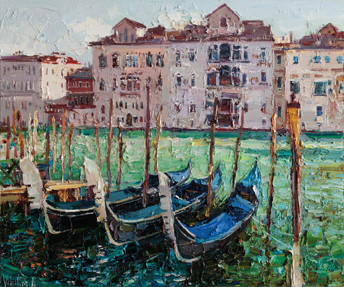 Gondolas in Venice von Anastasiya Valiulina, Malerei kaufen auf Singulart