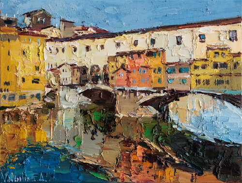 Ponte Vecchio Florence, Italy par Anastasiya Valiulina, Peinture en vente sur Singulart