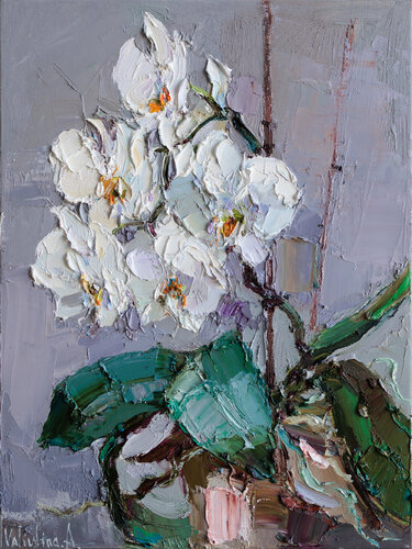 Blooming Orchid painting par Anastasiya Valiulina, Peinture en vente sur Singulart