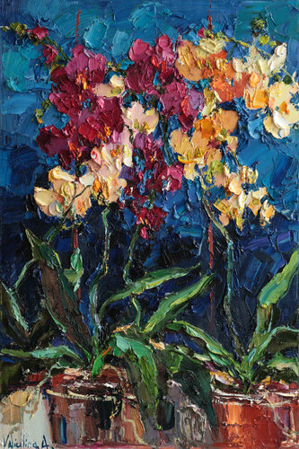 Orchids in Bloom par Anastasiya Valiulina, Peinture en vente sur Singulart
