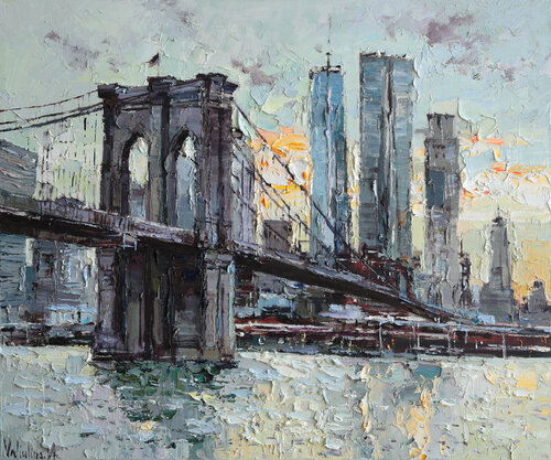 Brooklyn Bridge, NYC di Anastasiya Valiulina, Pittura in vendita su Singulart