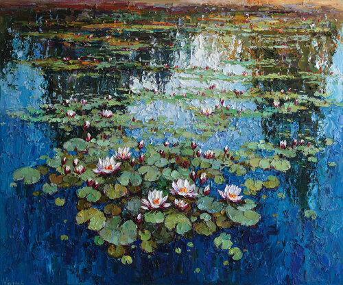 White Water Lilies Pond de Anastasiya Valiulina, Pintura a la venta en Singulart