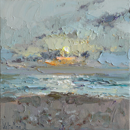 Beach Sunset van Anastasiya Valiulina, Schilderij te koop op Singulart