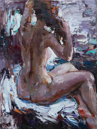 Nude woman oil painting van Anastasiya Valiulina, Schilderij te koop op Singulart