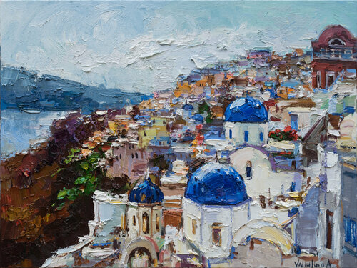 Santorini, Greece Landscape di Anastasiya Valiulina, Pittura in vendita su Singulart