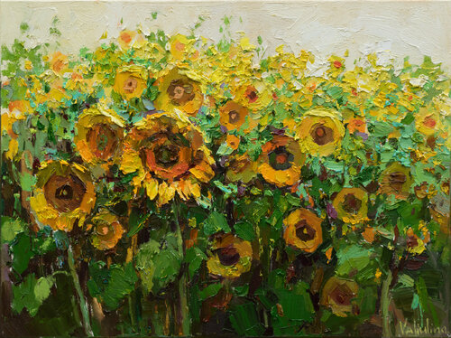 Sunflowers Original Oil painting di Anastasiya Valiulina, Pittura in vendita su Singulart