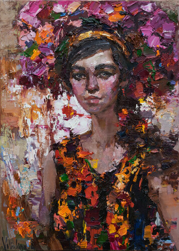 Girl with flowers von Anastasiya Valiulina, Malerei kaufen auf Singulart